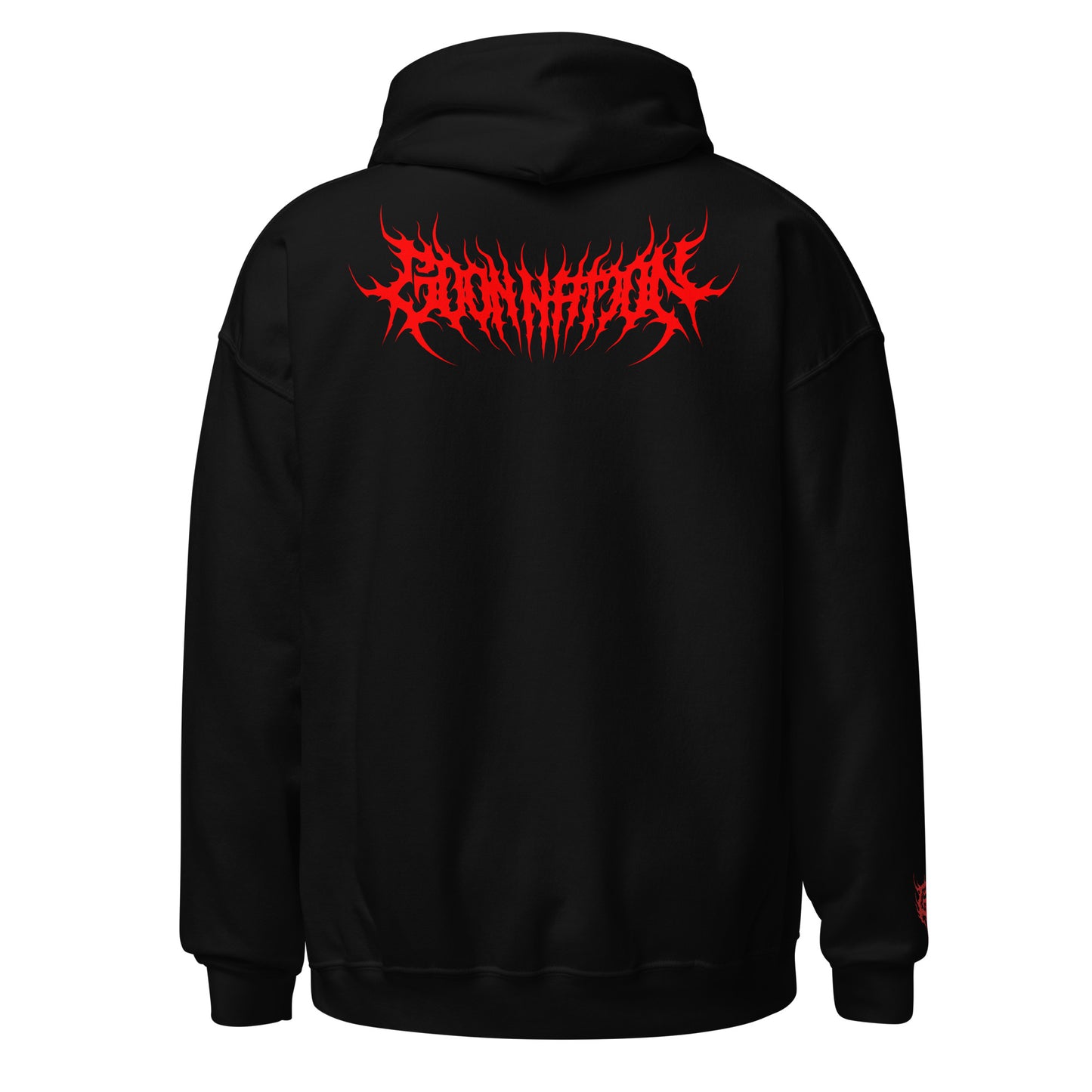 Goon Nation Embroidered Red Death Metal Hoodie