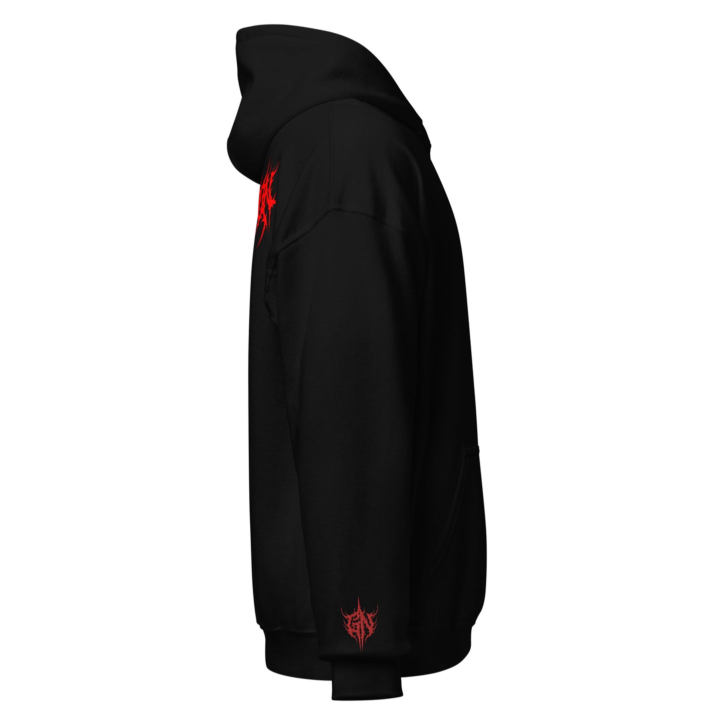 Goon Nation Embroidered Red Death Metal Hoodie