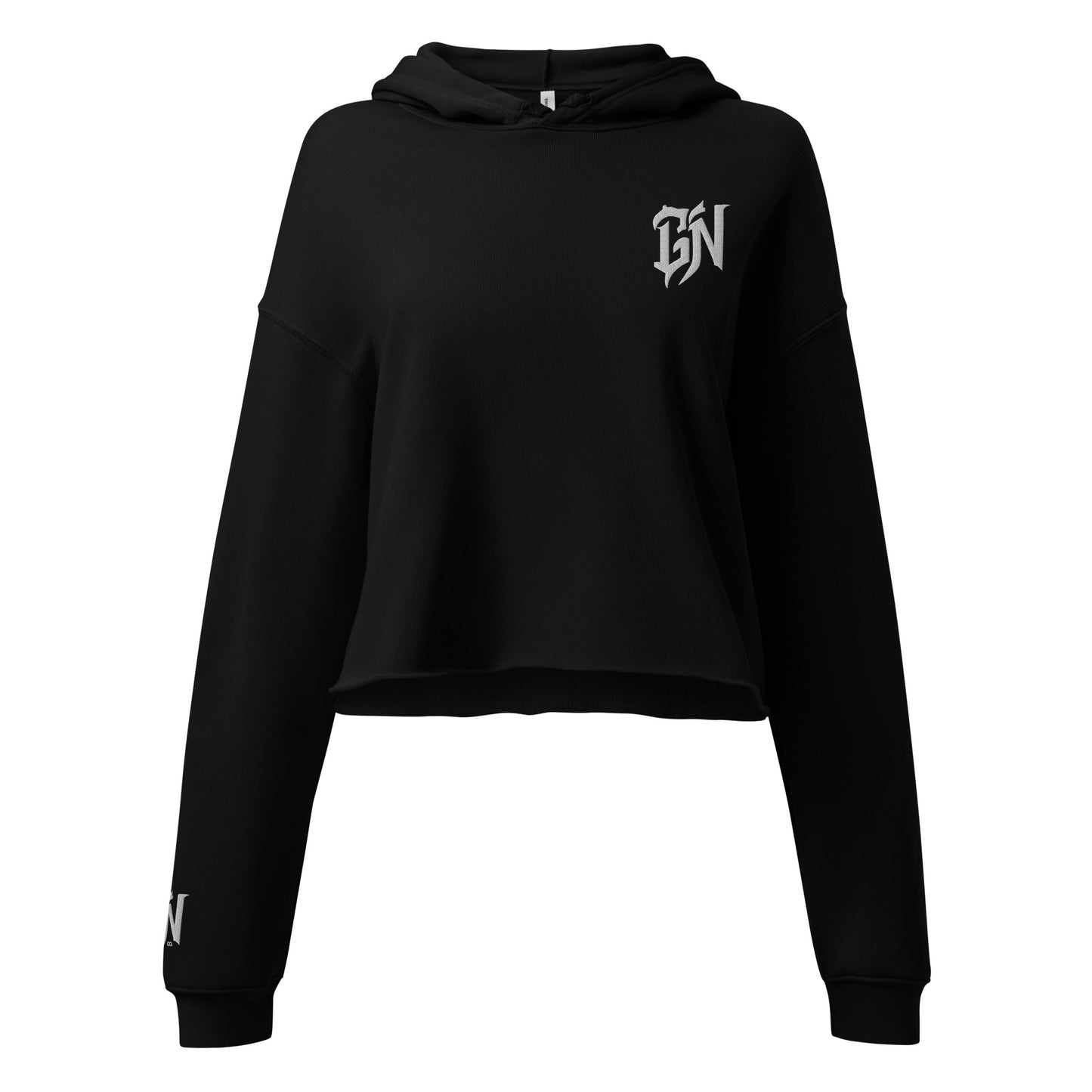 Goon Nation Embroidered Death Metal Crop Hoodie