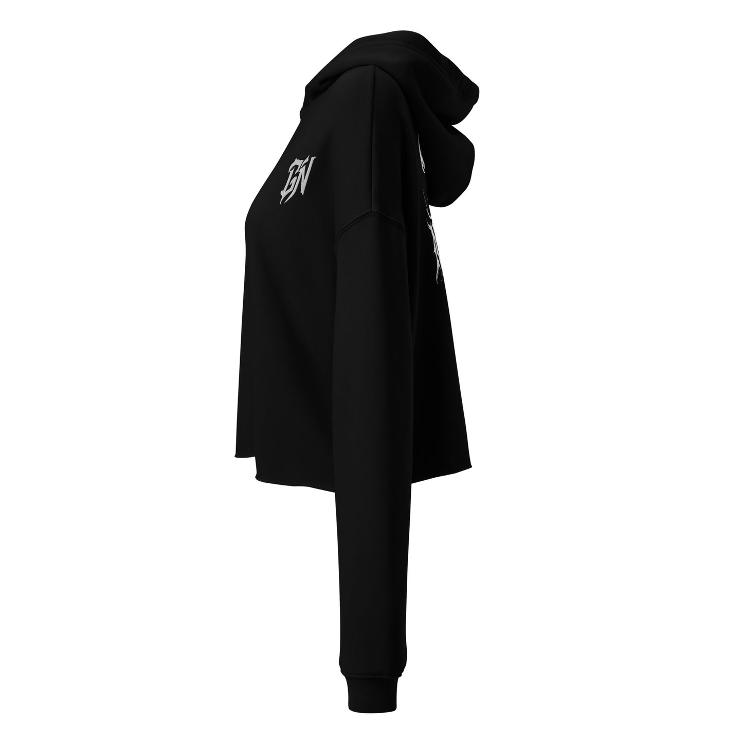 Goon Nation Embroidered Death Metal Crop Hoodie