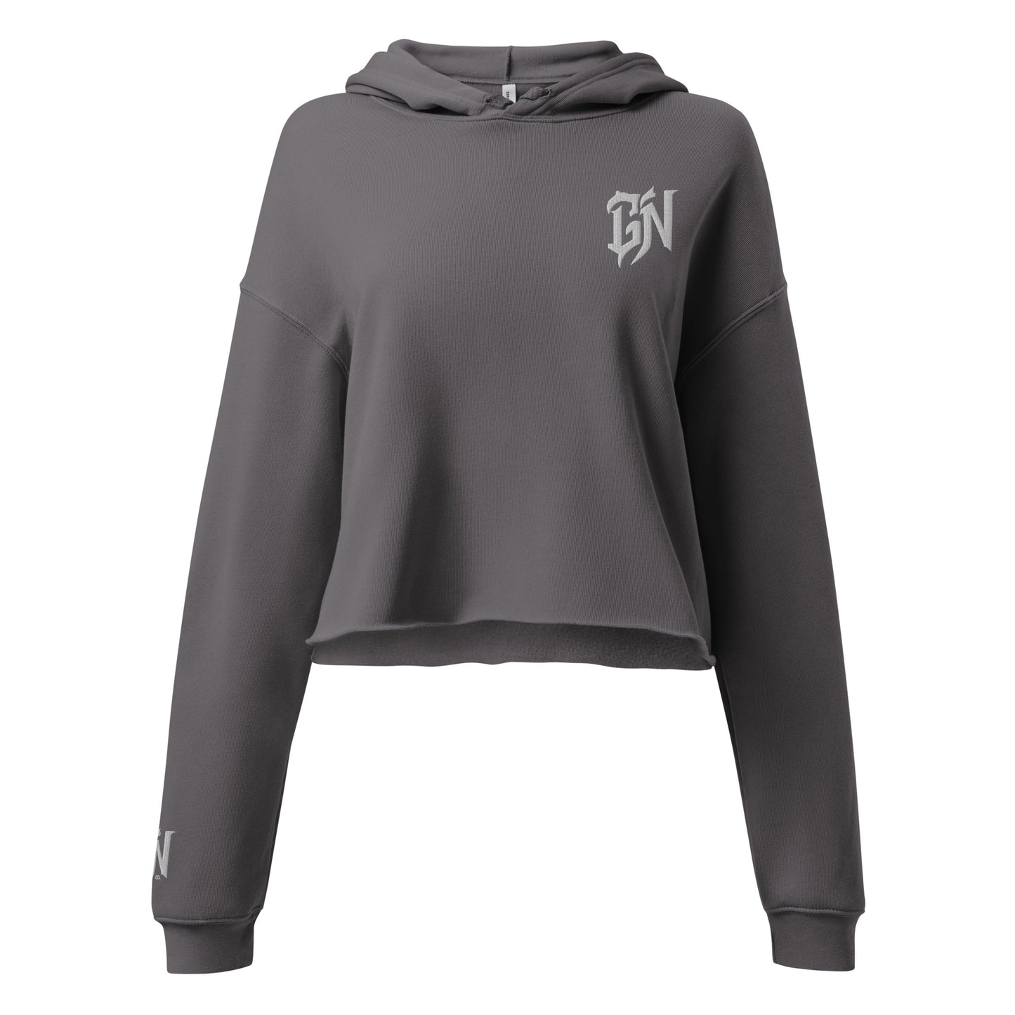 Goon Nation Embroidered Death Metal Crop Hoodie