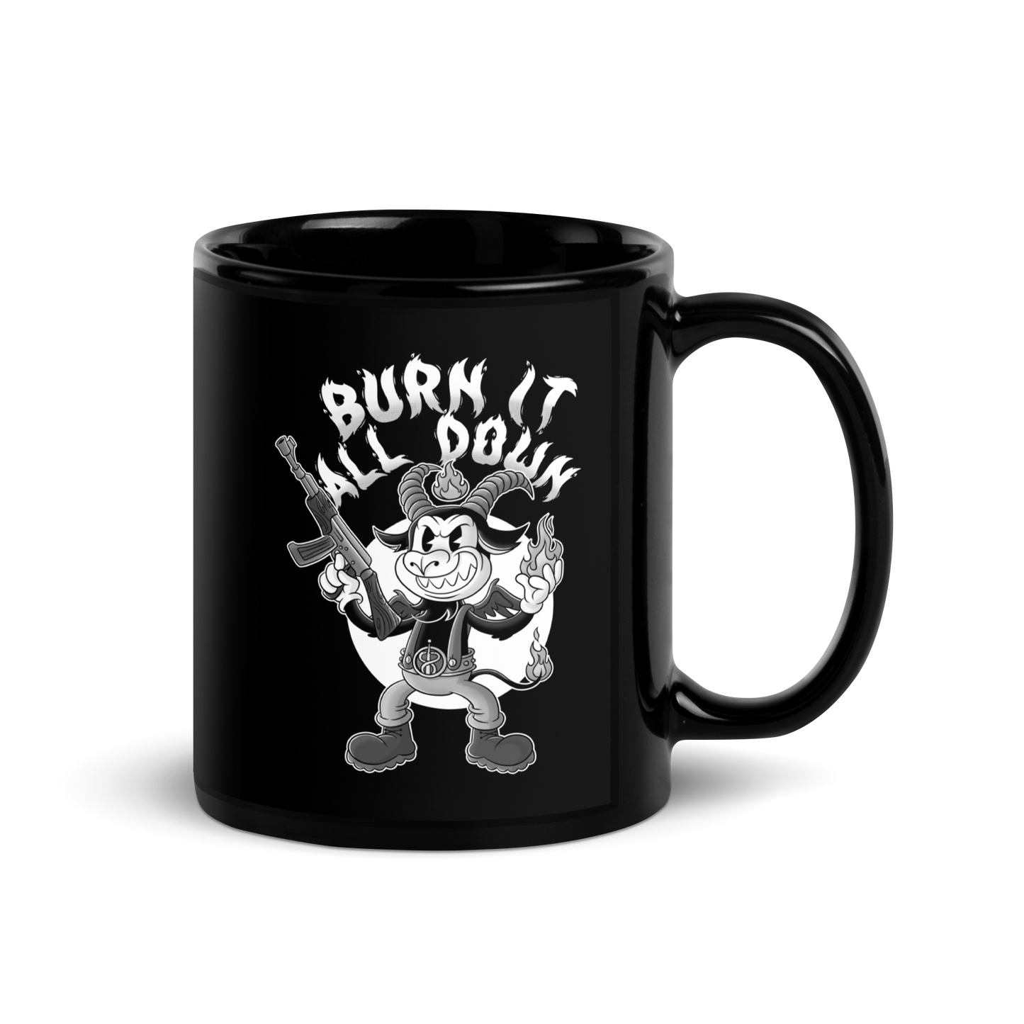 GN Burn It All Down Black Glossy Mug