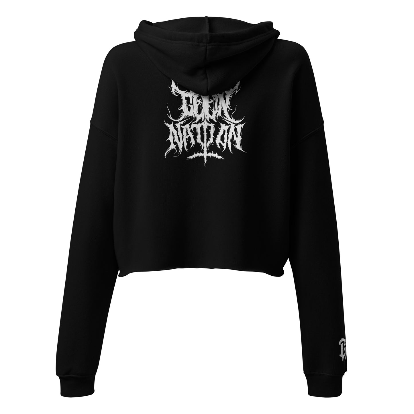 Goon Nation Embroidered Death Metal Crop Hoodie